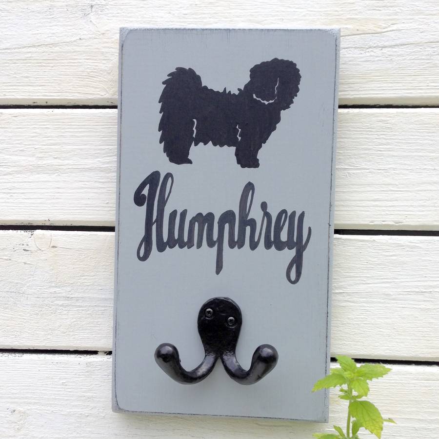 personalised dog lead hook board by potting shed designs