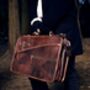 Briefcase Made From Real Leather Valentines Day Gift, thumbnail 1 of 11