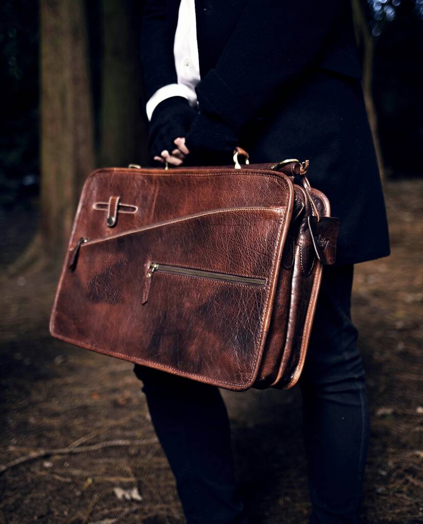 Briefcase Made From Real Leather Valentines Day Gift, 1 of 11