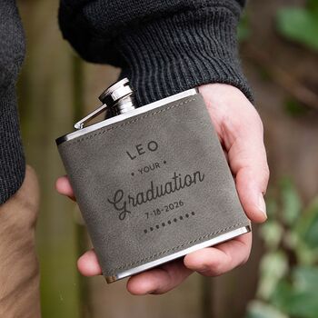Personalised Hipflask Graduation Gift For Son, 11 of 12
