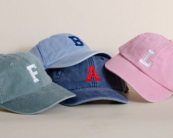 Custom Initial Embroidered Junior Vintage Cap, 4 of 12