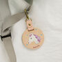 Personalised Wood School Bag Tag Unicorn, thumbnail 1 of 2