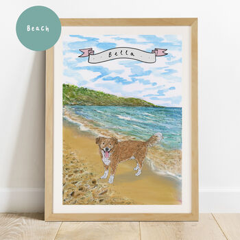 Personalised Watercolour Pet Portrait With Background Options, 2 of 6