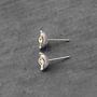 Sterling Silver Flower With Golden Stamen Ear Studs, thumbnail 3 of 4