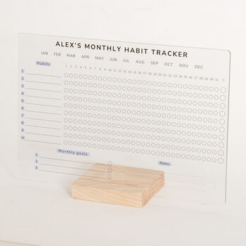 Personalised Monthly Habit Tracker Acrylic Sign, 9 of 9