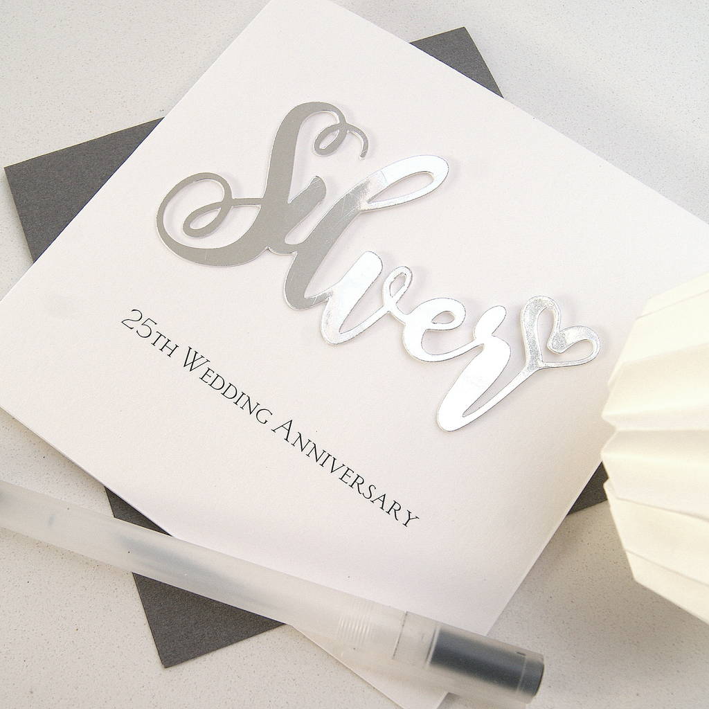 25th Silver Wedding Anniversary Card By The Hummingbird ...