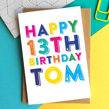 Happy Birthday Colourful Personalised Greeting Card, 2 of 5