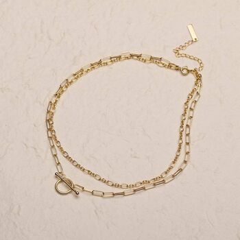 14 K Gold Plated Silver Link Chain Minimalist Choker, 5 of 7