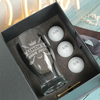 Birdie Juice Pint Glass And Golf Balls Gift Set, 5 of 5