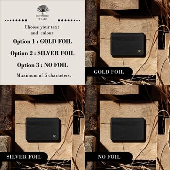 Personalised Genuine Leather Card Holder/Wallet For Men, 8 of 9