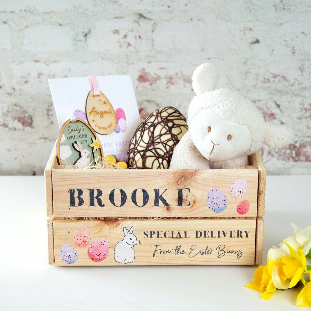 Special Delivery Easter Bunny Wooden Crate By No Ordinary Gift