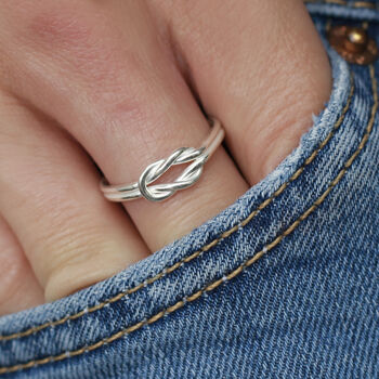 Sterling Silver Friendship Knot Ring, 2 of 5