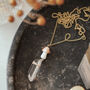 Peach Mushroom And Raw Quartz Pendant Necklace, thumbnail 2 of 6