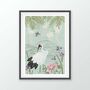 Pastel Chinoiserie Bird And Floral Art Print, thumbnail 5 of 5