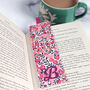 Liberty Pink Floral Personalised Bookmark, thumbnail 3 of 3