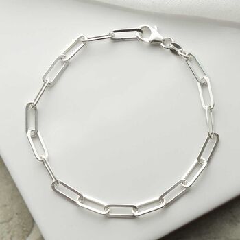 Sterling Silver Flat Paperclip Bracelet, 3 of 5