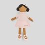 Personalised My 1st Doll In Pink Dress Dark Hair, thumbnail 1 of 5