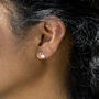 Yellow Gold Cubic Zirconia Stud Earrings, thumbnail 3 of 5