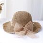 Monaco Cream Pearl Ombré Straw Beach Hat, thumbnail 2 of 3