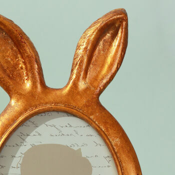 G Decor Bunny Ear Elegance Gold Oval Photo Frame, 3 of 3