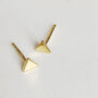Tiny Triangle Studs In Silver Or Gold, thumbnail 1 of 9
