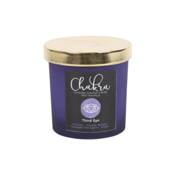 Third Eye Chakra Lavender Crystal Chip Candle, 3 of 4