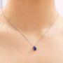 Genuine Lapis Lazuli Pear Necklace In Sterling Silver, thumbnail 1 of 12