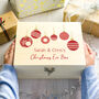 Personalised Red Baubles Christmas Eve Box, thumbnail 1 of 4