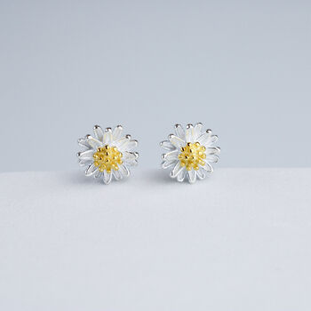 Sterling Silver Daisy Threader Earrings, 2 of 5