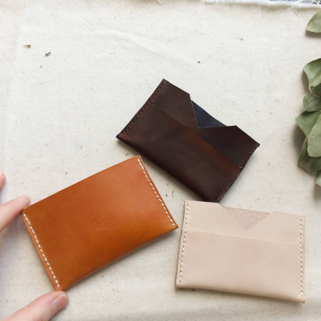 Personalised Slim Leather Card Holder By Tori Lo Leather ...