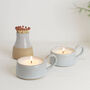 Scented Soy Wax Candle In A Ceramic Tea Cup, thumbnail 2 of 10