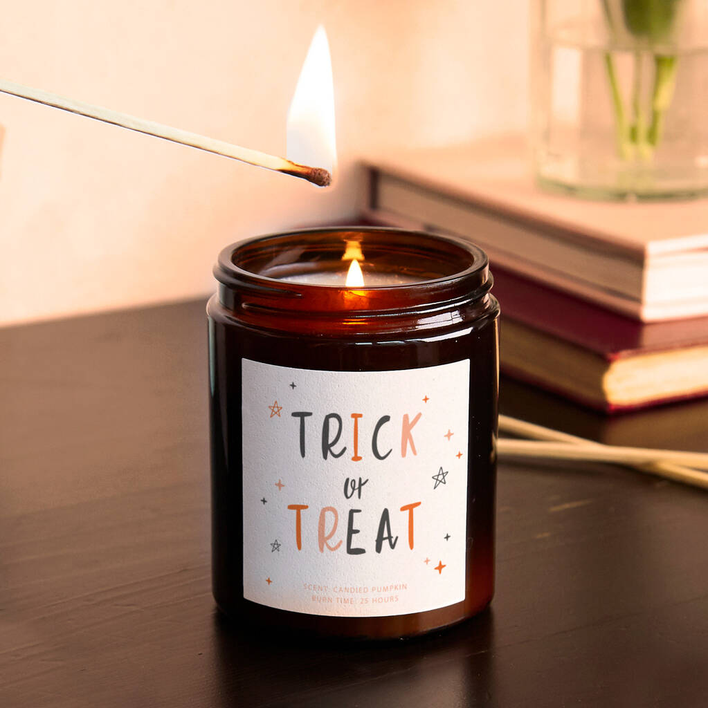 Trick Or Treat Halloween Candle By Kindred Fires