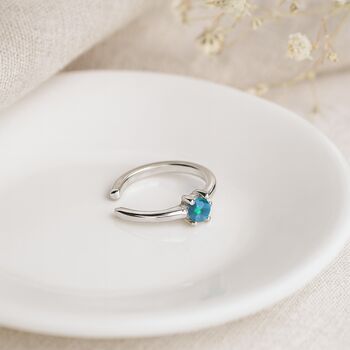 Sterling Silver Blue Opal Ear Cuff – 11mm, 2 of 4