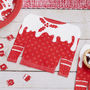 Red And White Christmas Jumper Shaped Napkins, thumbnail 1 of 3