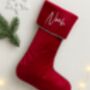 Velvet Personalised Christmas Stocking, thumbnail 2 of 6