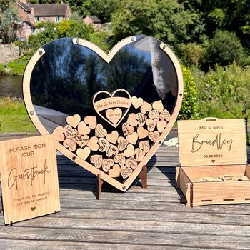 Personalised Wedding Guest Book Alternative – Heart Drop Box, 3 of 8