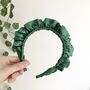 Green Silk Rouched Headband, thumbnail 2 of 4