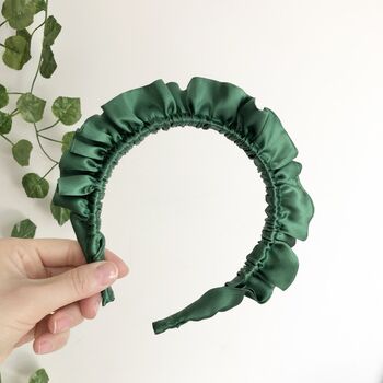 Green Silk Rouched Headband, 2 of 4
