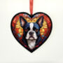 Boston Terrier Stained Glass Effect Heart Suncatcher, thumbnail 6 of 6