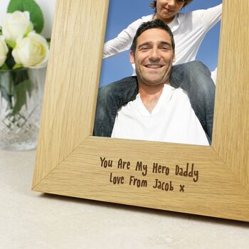Fathers Day Gift Personalised Wooden Photo Frame 6x4, 2 of 6