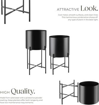 Plant Stand Pot Indoor Outdoor Metal Stands Set Of Two, 5 of 12