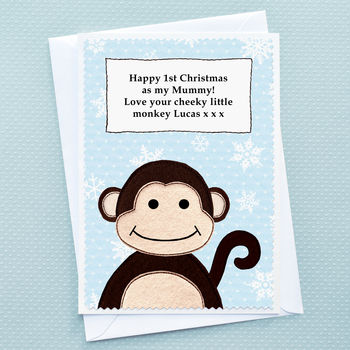'Little Monkey' Christmas Card From Children, 7 of 9
