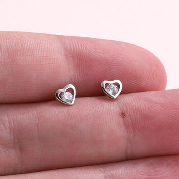 'I Like You' Sterling Silver Heart Earrings, 6 of 8