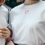 Mini Heart Embroidered Unisex T Shirt, thumbnail 3 of 4