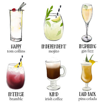 Personalised Secret Message Cocktail Personality Print, 5 of 9