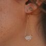 Gold Tone Clear Quartz Crystal Earrings, thumbnail 1 of 2