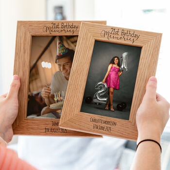 Personalised 21st Birthday Solid Oak Picture Frame, 4 of 5