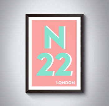 N22 Wood Green London Postcode Typography Print, 9 of 10