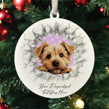 Personalised Christmas Norfolk Terrier Break Through, 3 of 10