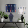 Vintage Style Oars Blue On White Lamp Shade, thumbnail 3 of 11